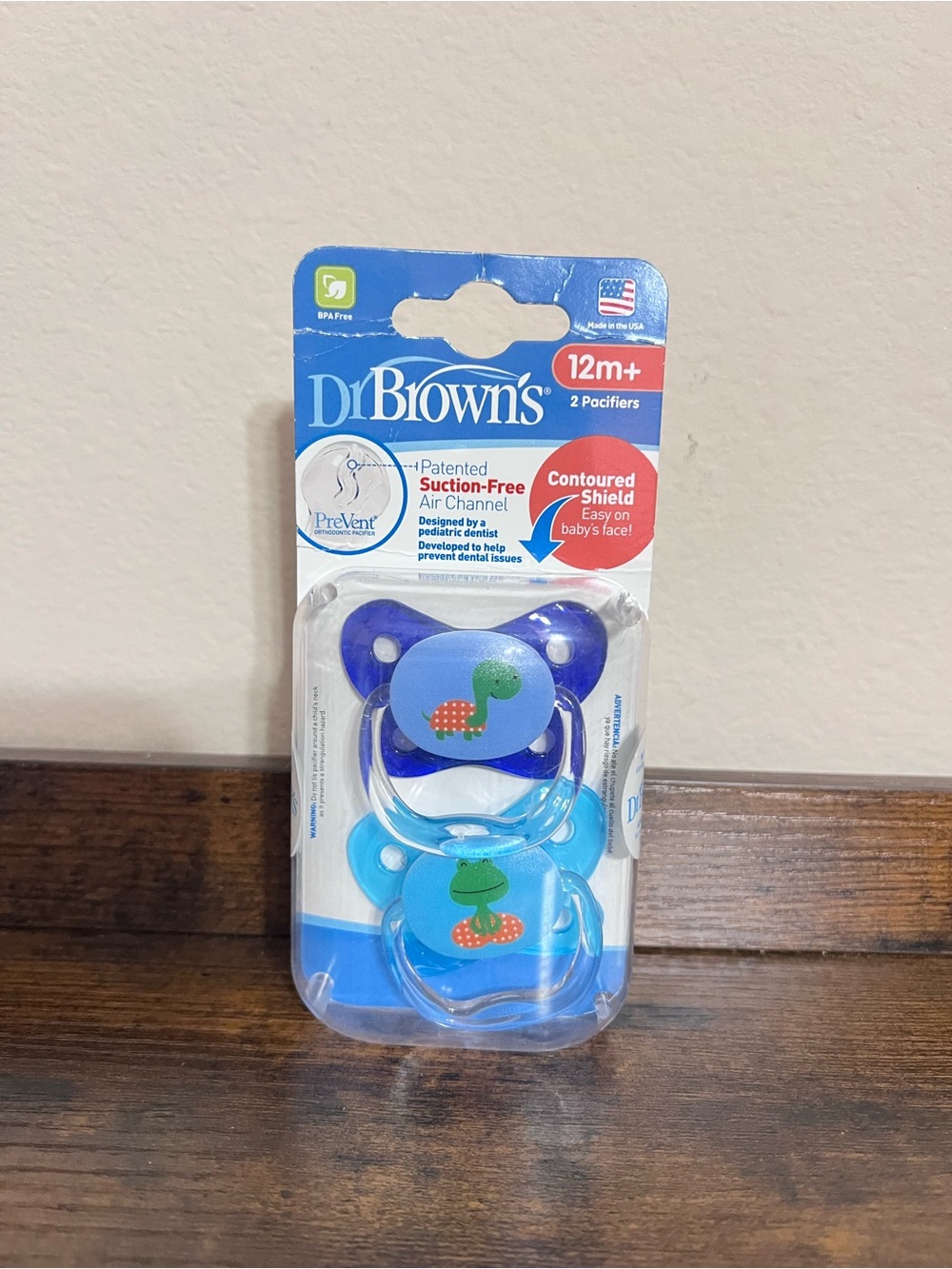 Dr Brown’s Pacifier Contoured Shield 2 Pacifiers 12 Months + New